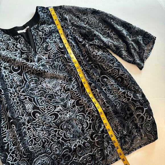 Violet & Claire Burnout Velvet Top Womens Sz 2X Black Ice Blue Party Whimsigoth - Picture 8 of 8